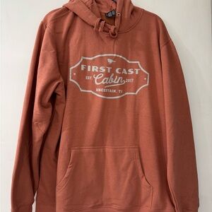 District Unisex Graphic Fleece Hoodie in Sandstone